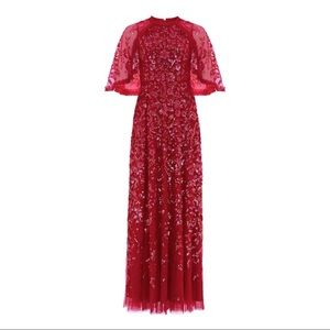Needle & Thread Sequin Ribbon Gown Red